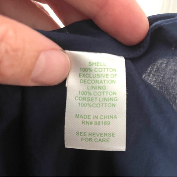 Lilly Pulitzer Mayfield Strapless Mini Dress Navy Starfish Seashell Size 4 - Picture 15 of 15